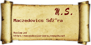 Maczedovics Sára névjegykártya