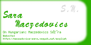 sara maczedovics business card